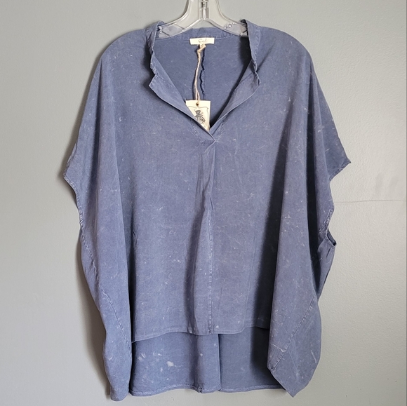 Easel Los Angeles Mineral Wash Denim Dynasty Oversized Top. Size S - Picture 3 of 9